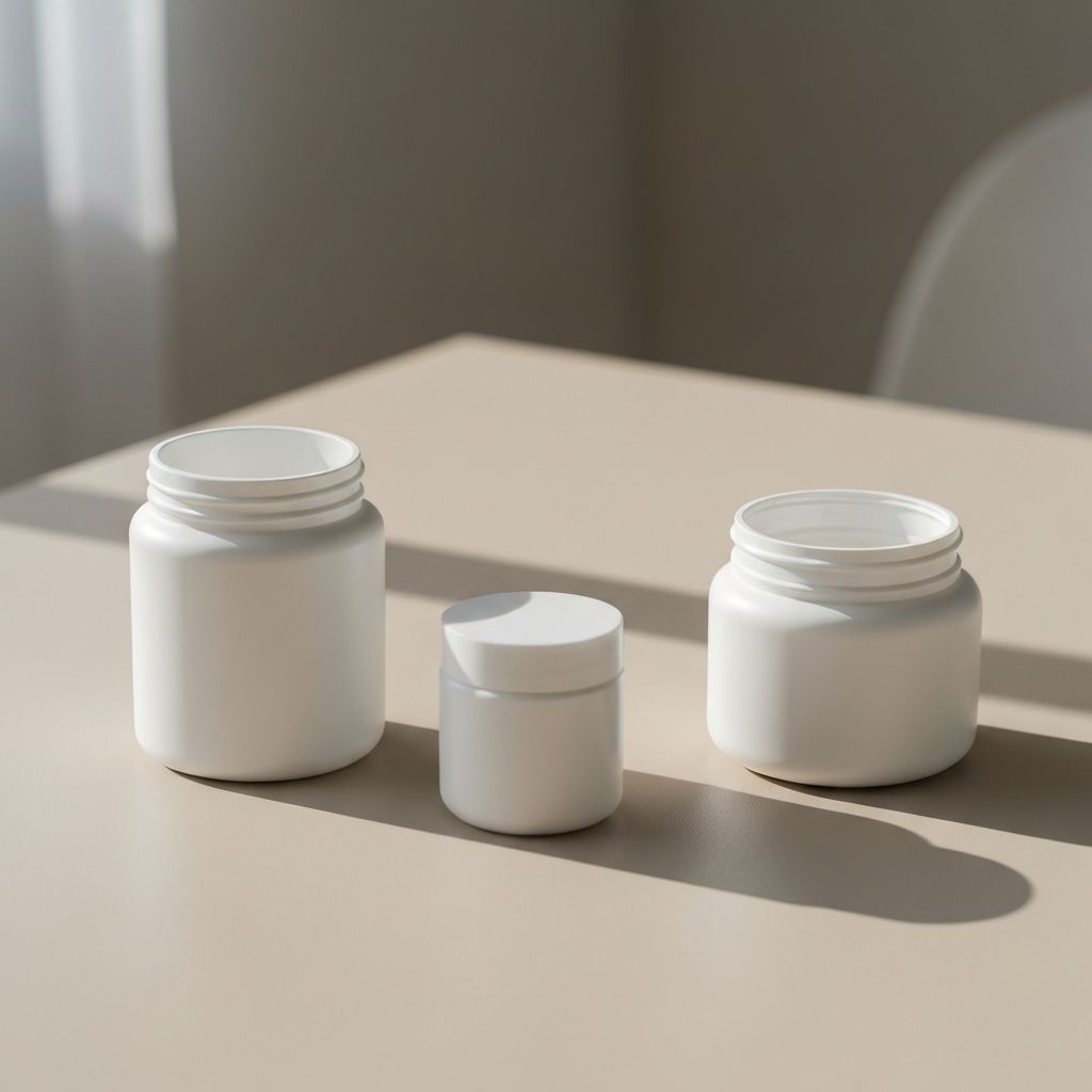 Simple supplement containers on light table